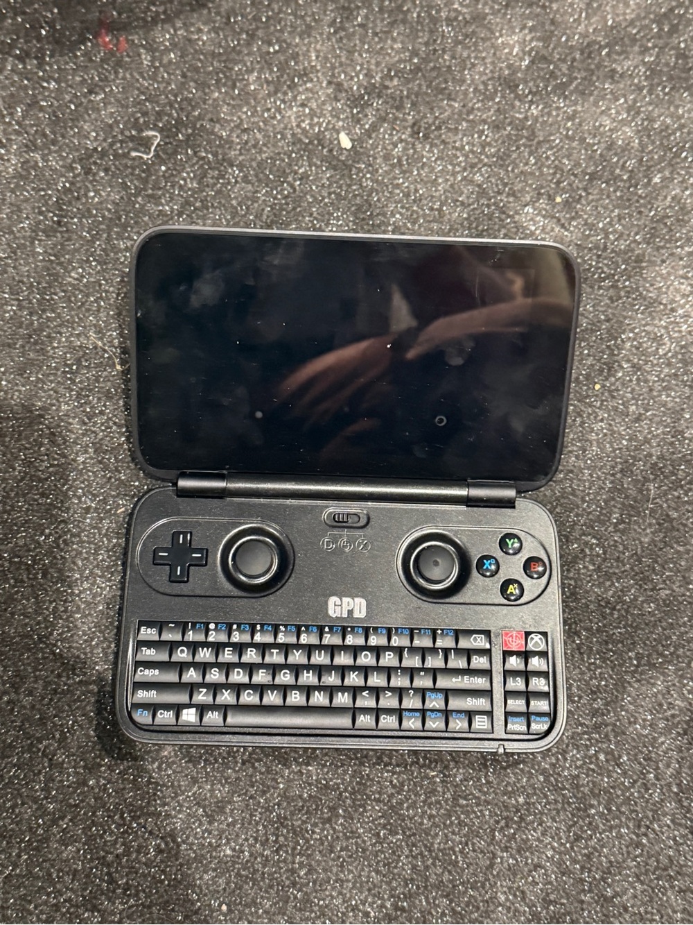 Portable Handheld Gaming Console in Black with QWERTY Keyboard